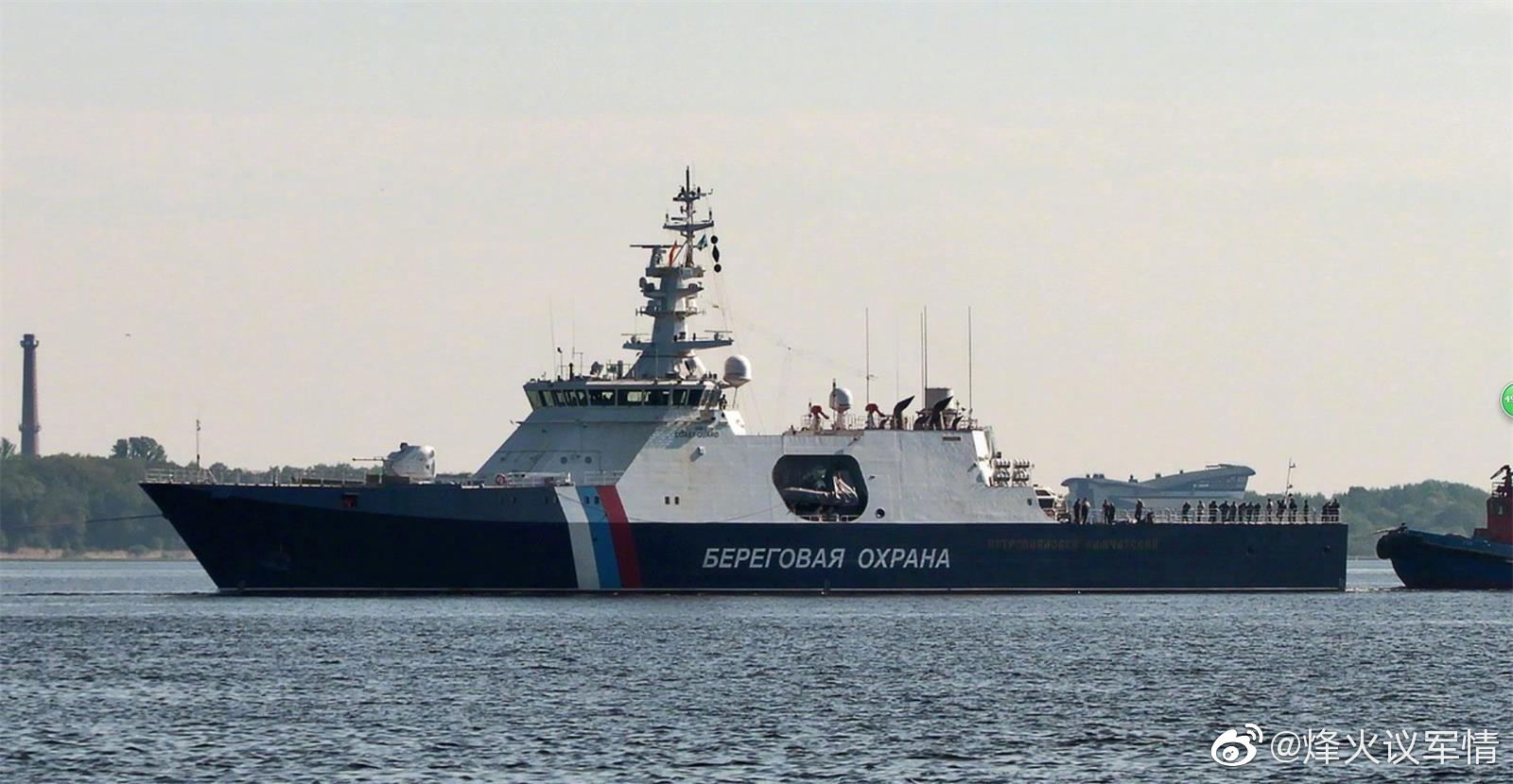俄罗斯海岸警卫队第二艘22100型边防巡逻舰5月22日下水测试