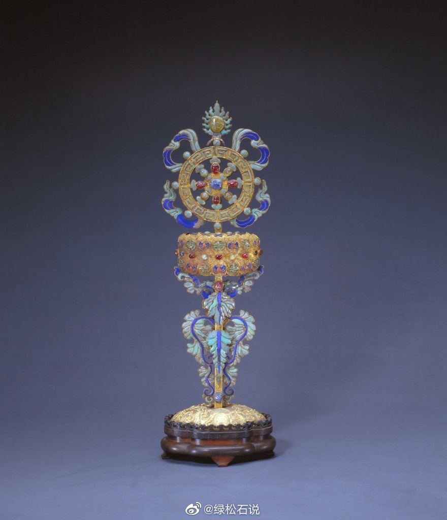 故宫博物院珍宝馆·金嵌宝石八宝|八宝|法器|支柱_新浪新闻