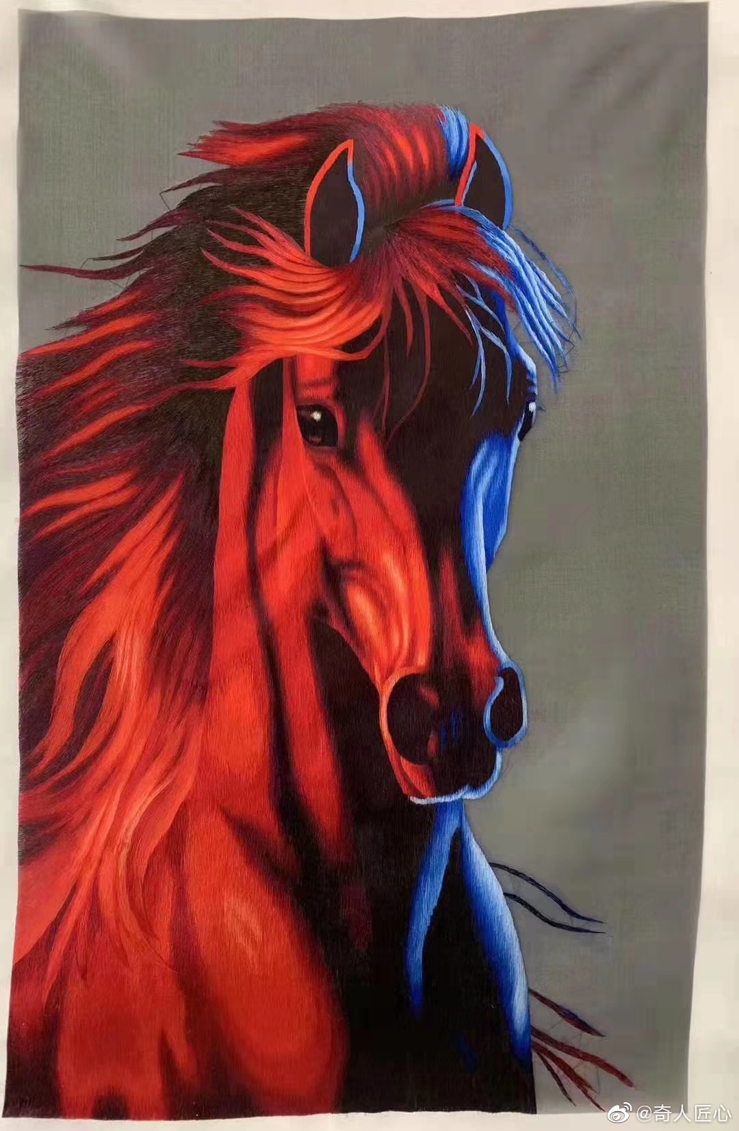 顶级刺绣作品:骏马_高清图集_新浪网