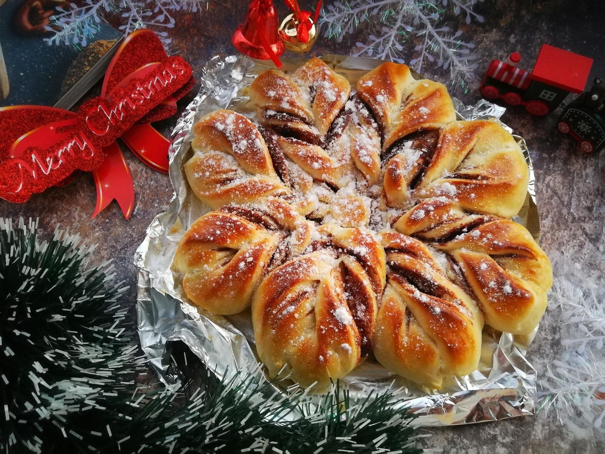 教你做圣诞雪花面包,简单美味,没有添加剂,孩子馋得流口水
