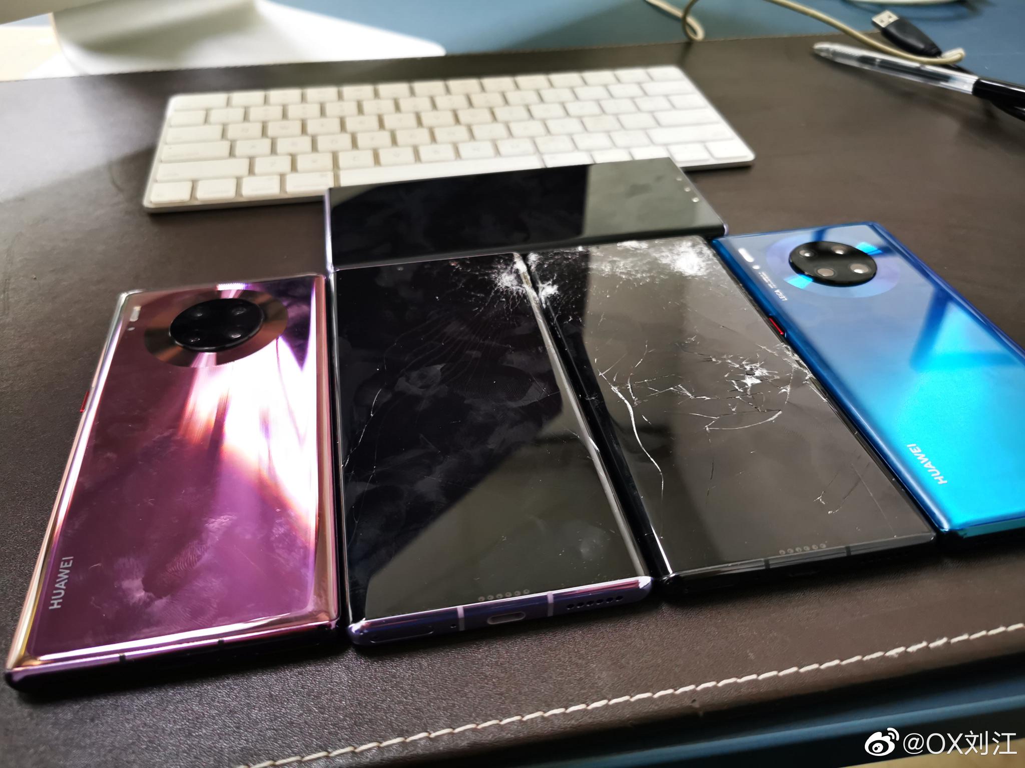 华为mate30pro和苹果iphone11promax今天都有摔碎的