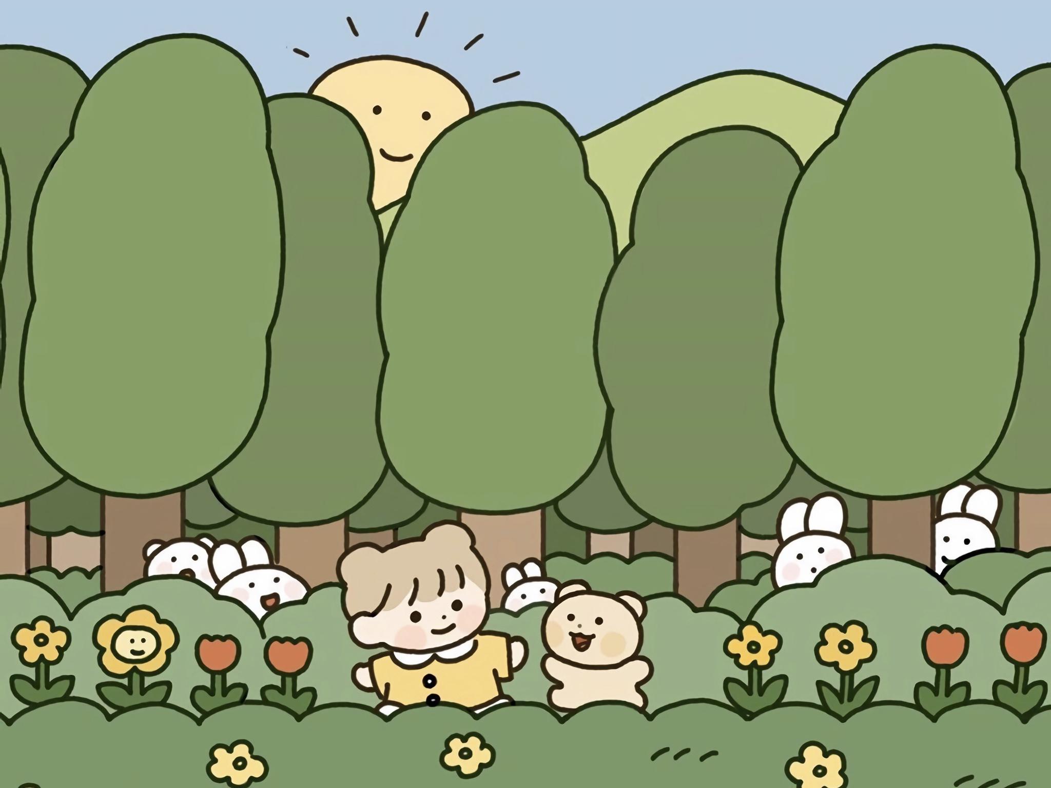 今日份丨可爱小人 卡通ipad&电脑壁纸无水印