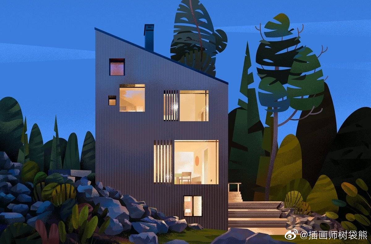 印度插画师 muhammed sajid 建筑插画设计作品