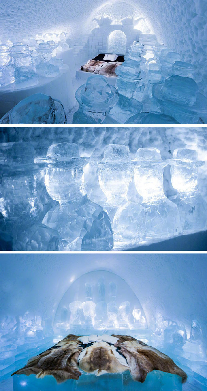 这个创意挺好的 在瑞典也有一个冰雪酒店