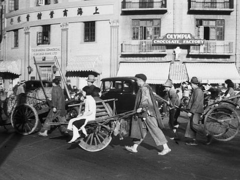 上海街景1934年,竣工前的百老汇|民国_新浪新闻