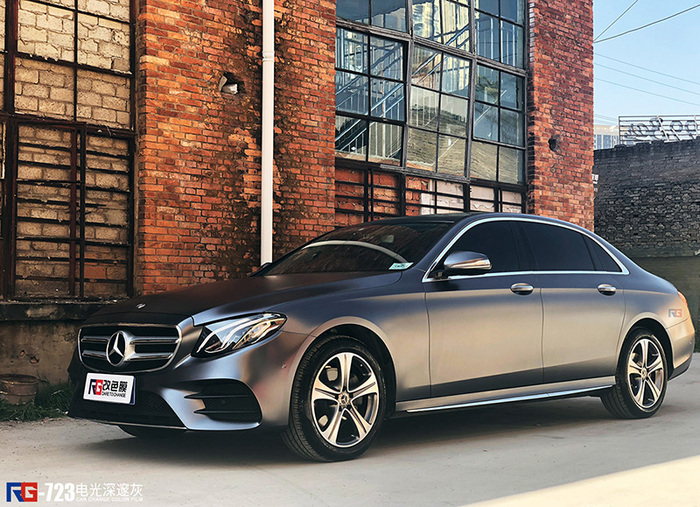 奔驰e200l改色贴膜电光深邃灰 rg瑞集改色膜云南昆明加盟店出品