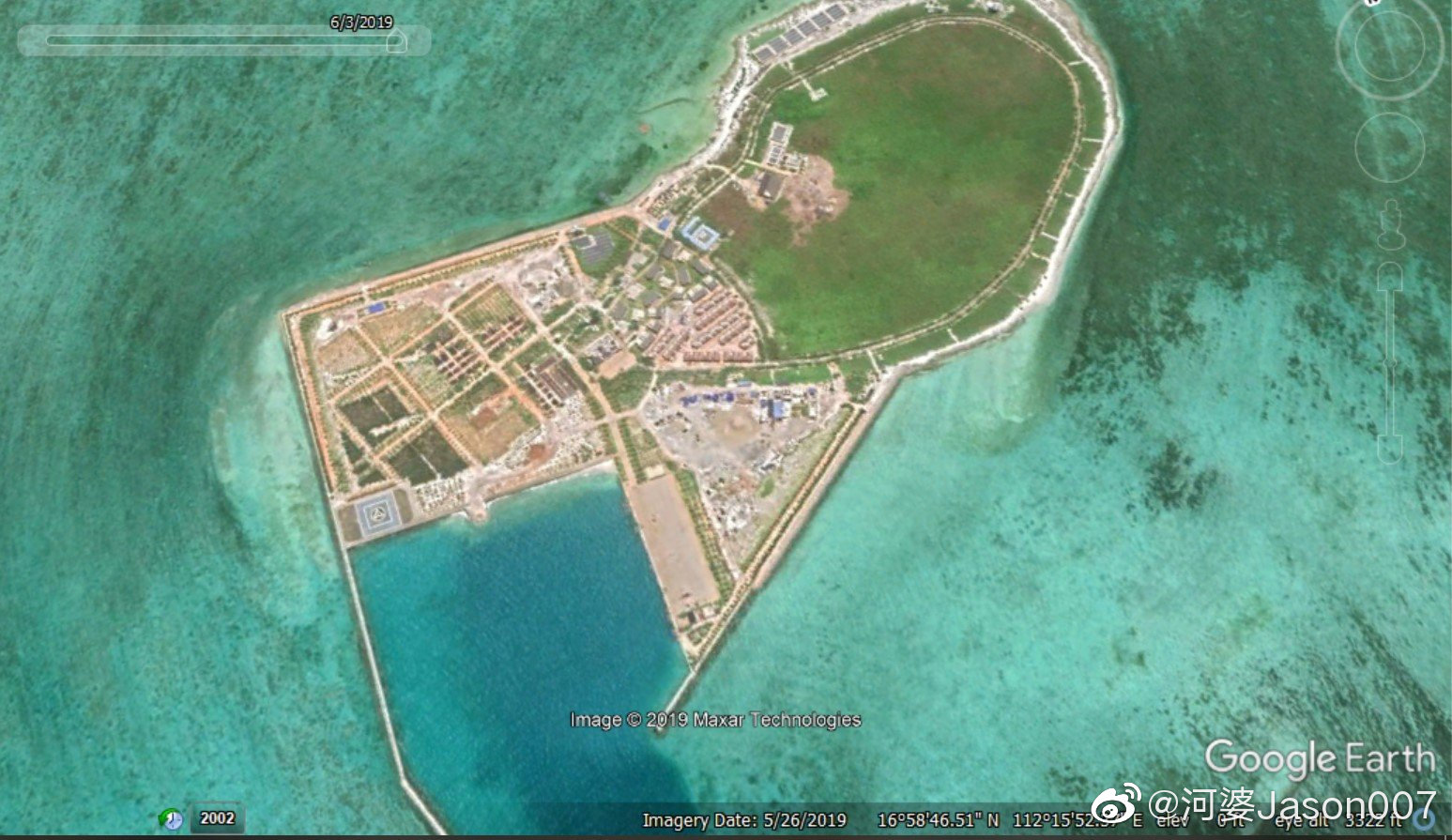 谷歌地球更新中国南海岛礁卫星图至今年3-8月
