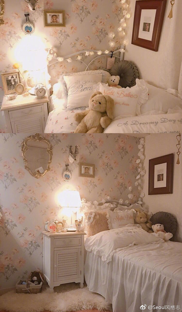 单身女孩的小房间看起来超级温暖又梦幻的布置