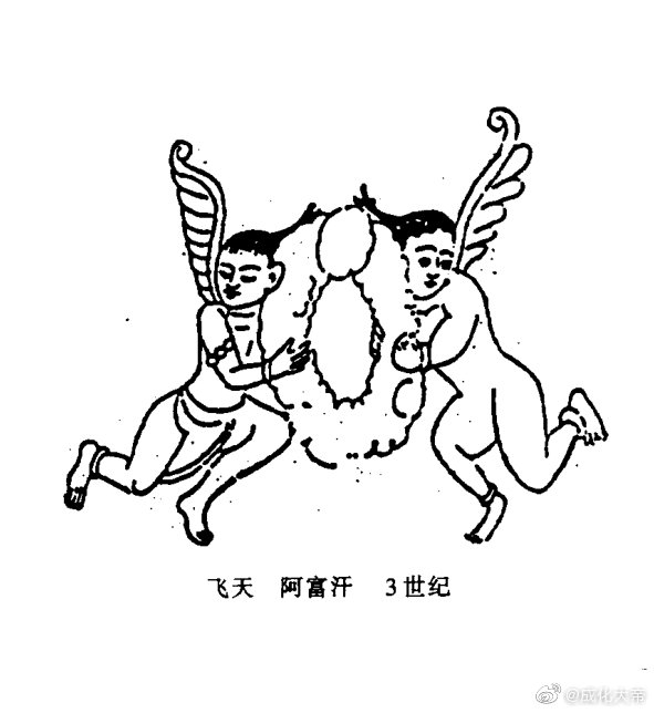 中国古代羽人与外国天使。图源：《敦煌性文化》|敦煌性文化|天使|外国_新浪新闻