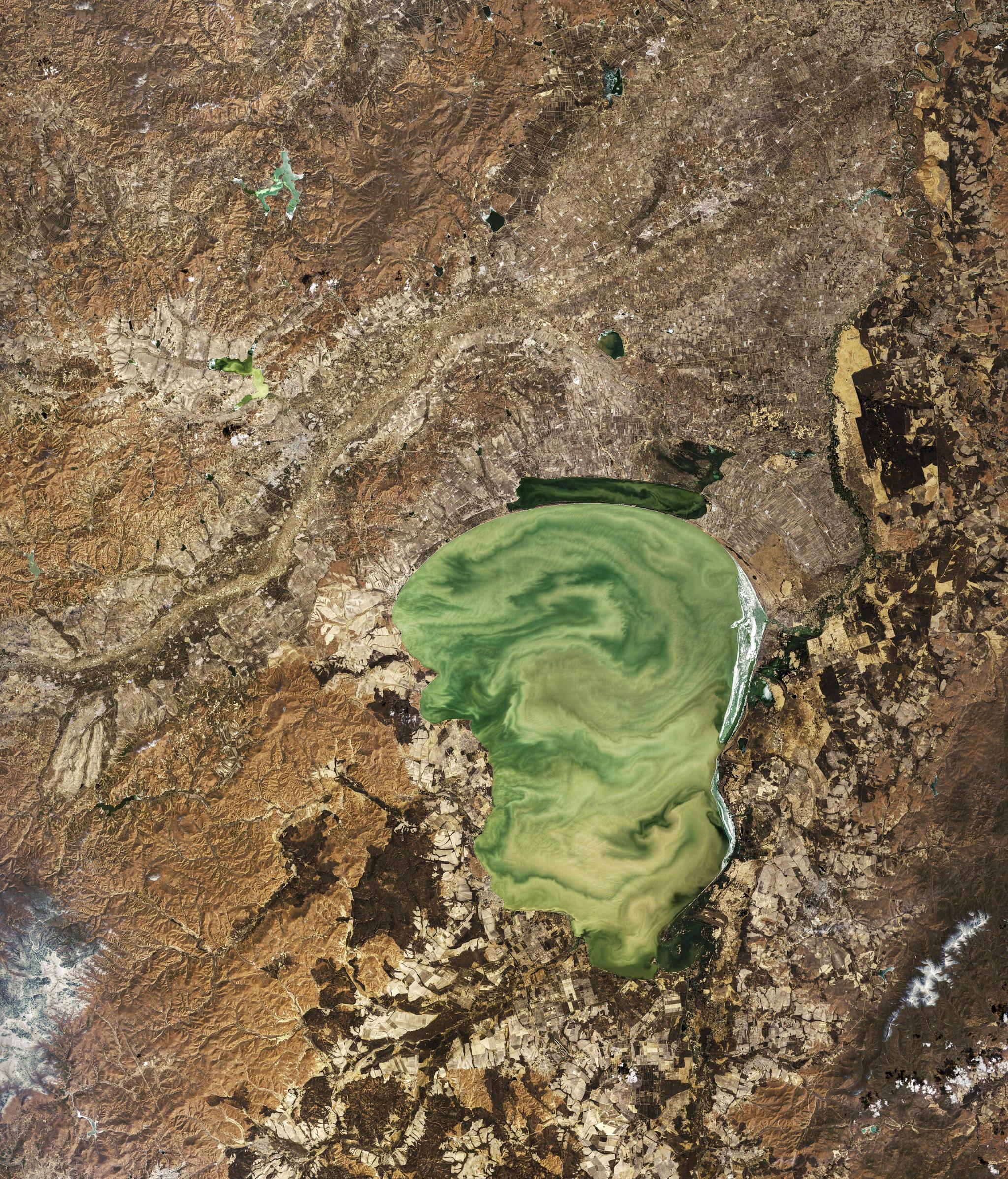 美国nasa卫星锁定我国东北大湖:4000平方公里湖水诡异变色