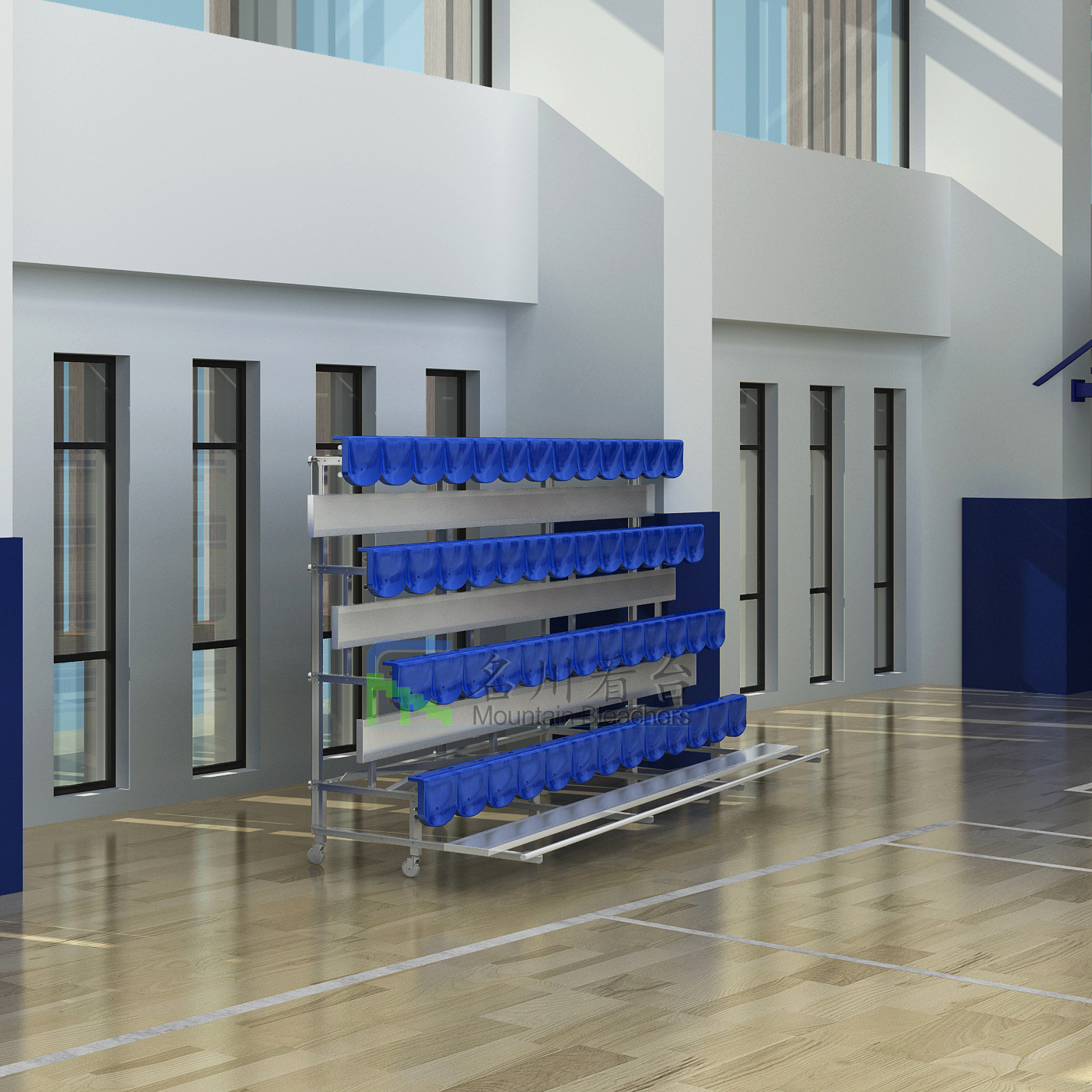 名川简易铝合金看台—中小型体育场地看台解决方案