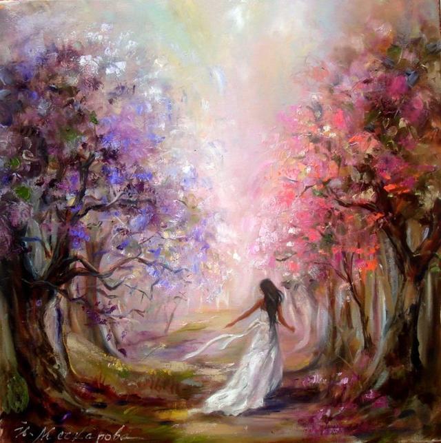 意大利女艺术家麦卡洛娃的心灵意象油画