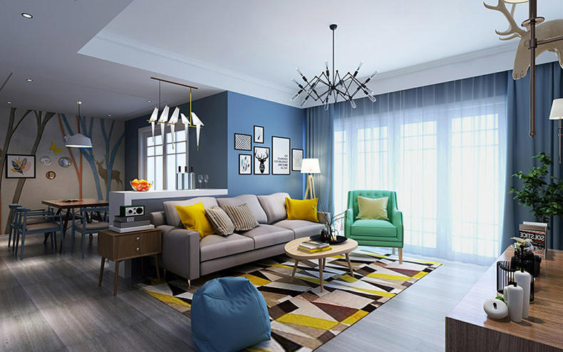 餐客厅一体化装修,这样装灯饰超漂亮