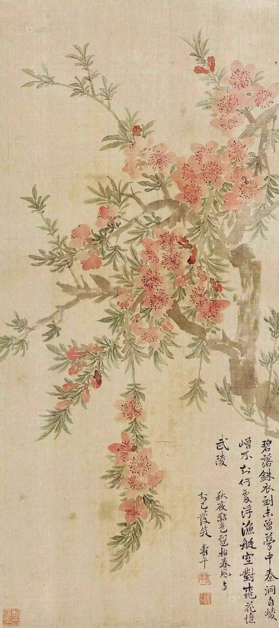 《桃花庵诗图》明 唐寅