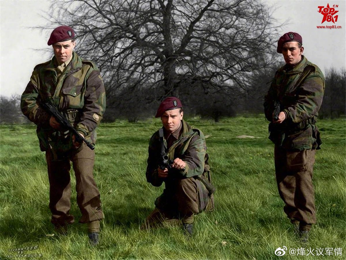 二战彩色老照片,英国伞兵,海军陆战队和sas突击队.