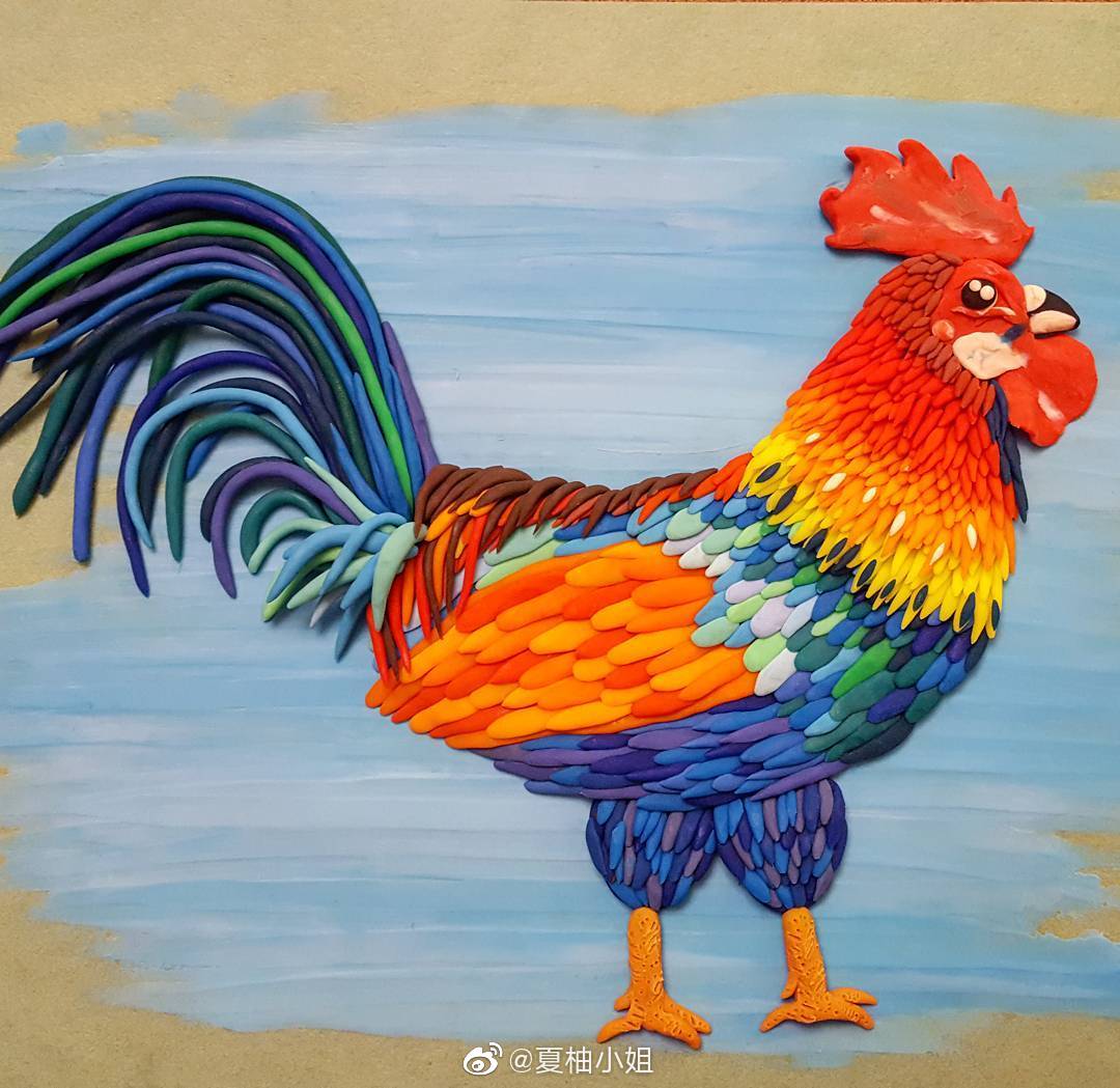 动物粘土浮雕画萌萌哒