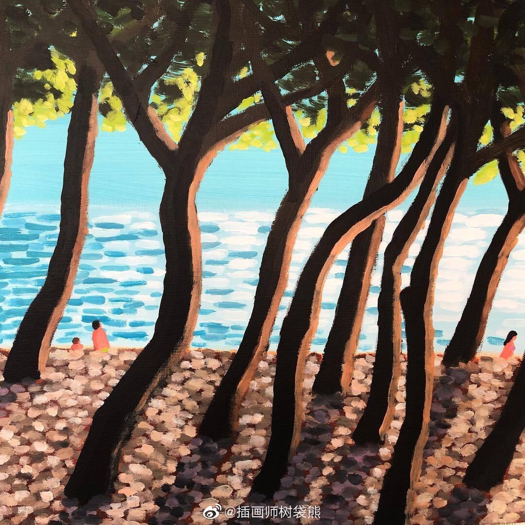 法国插画师 jean jullien 海滩度假插画设计作品