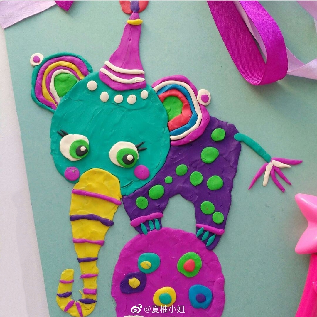 动物粘土浮雕画萌萌哒