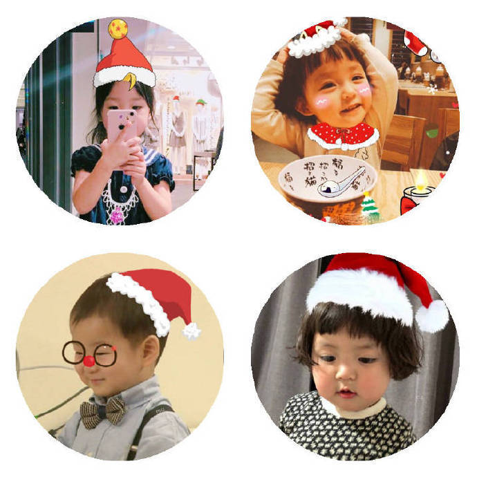 萌娃圣诞帽头像分享喜欢戳坪,收原图