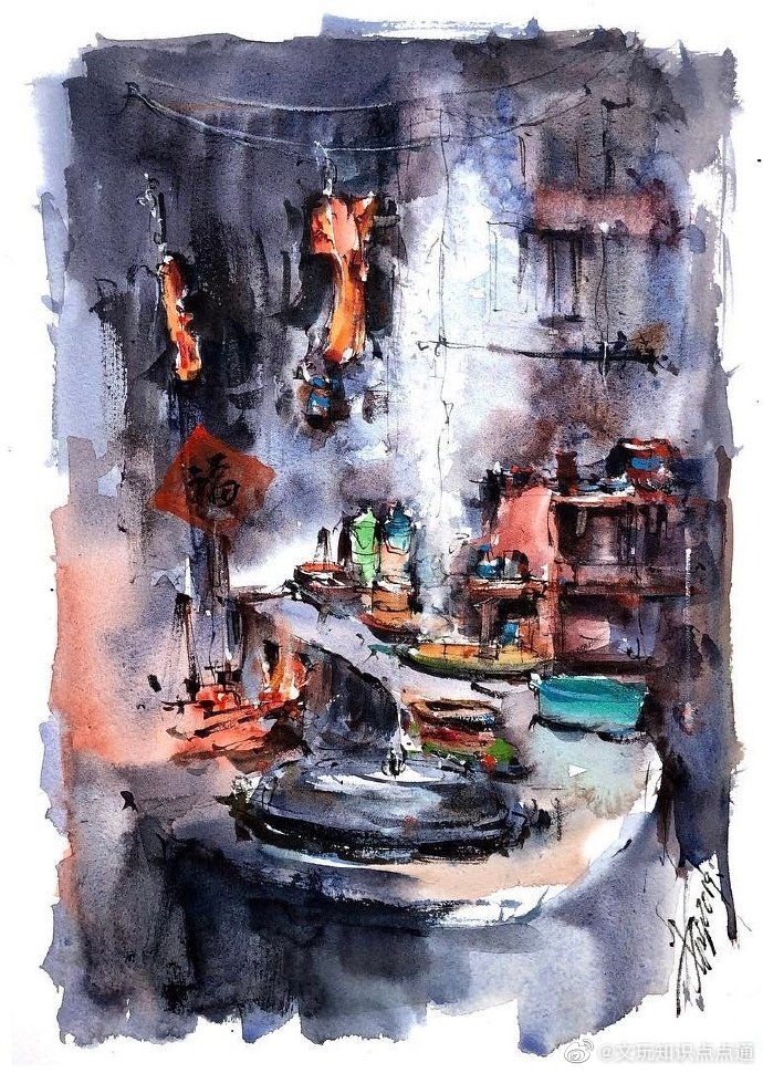 水彩绘画 丨 人间烟火 . zhifang shi_高清图集_新浪网