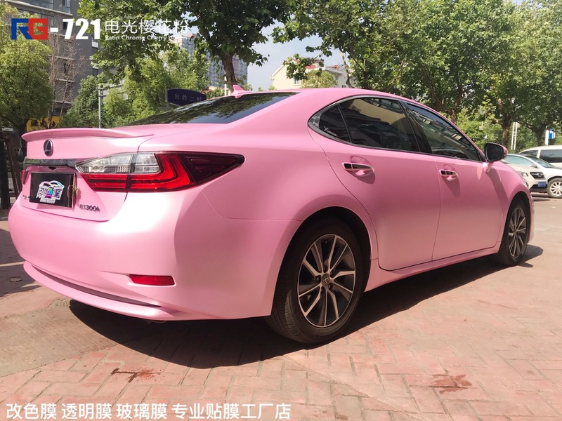 雷克萨斯es300h贴膜改色电光樱花粉rg名车改色南京加盟店出品