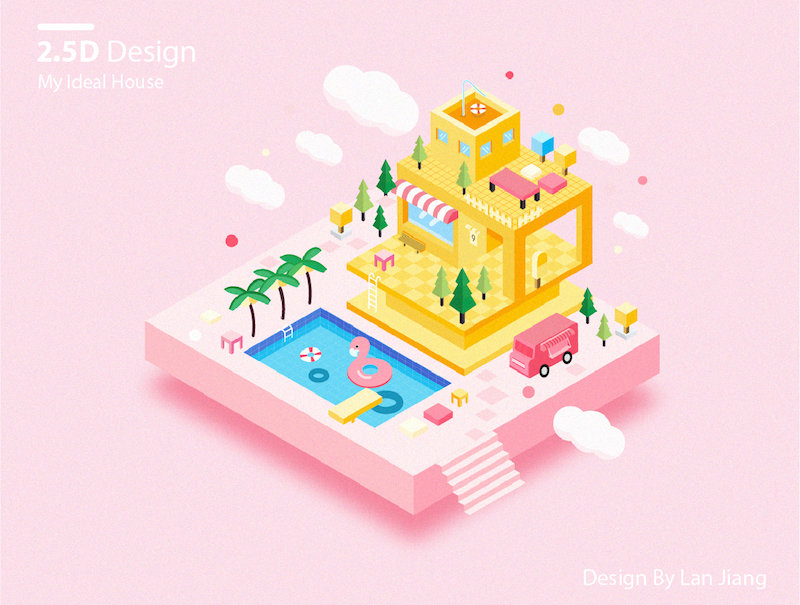 来自ai插画班的一组好看的2.5d插画,2|插画|开课|课程_新浪新闻