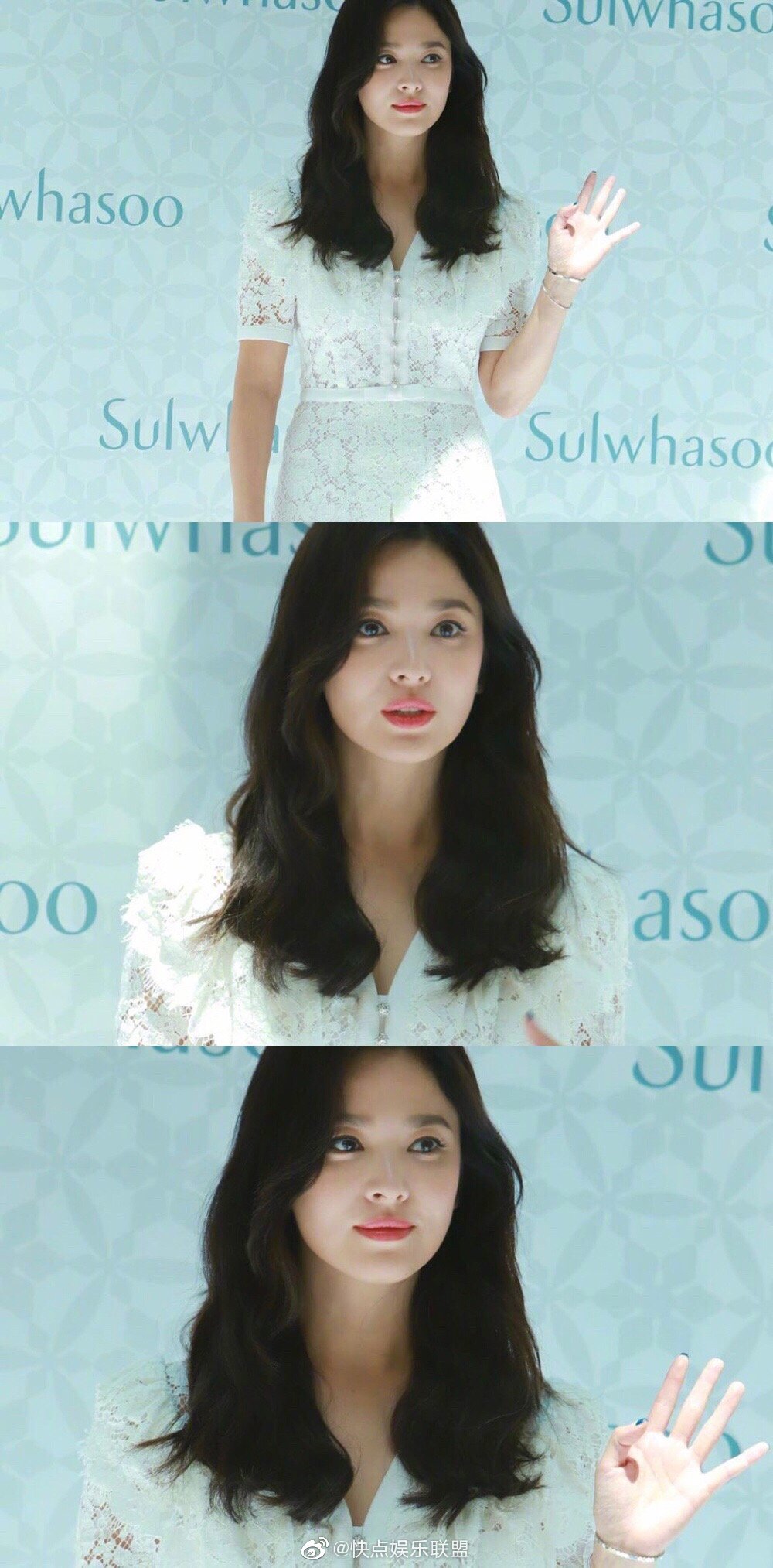 7月6日作为雪花秀sulwhasoo代言人的身穿miumiu连衣裙