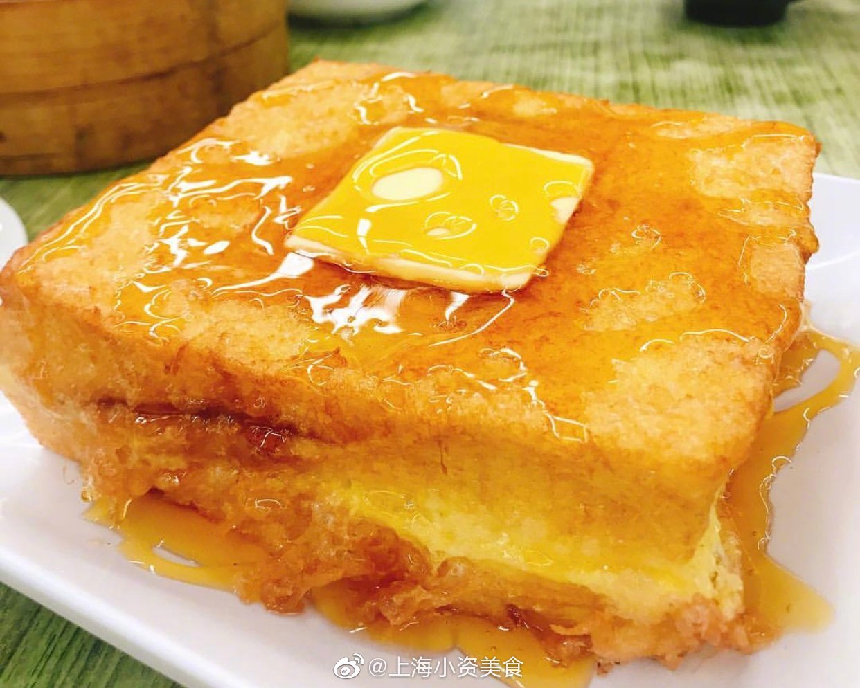 西多士就要放上黄油,淋上蜂蜜 切成方块来吃才好味!_高清图集_新浪网