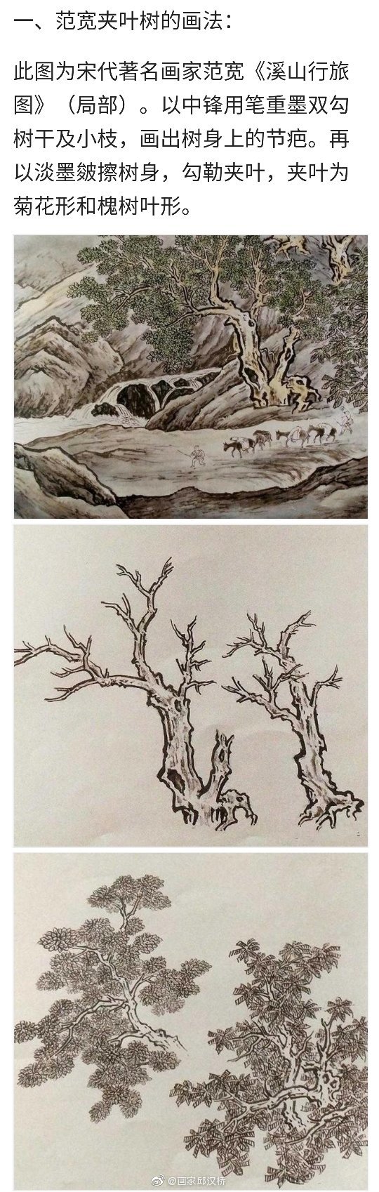 古代画家画杂树技法解析