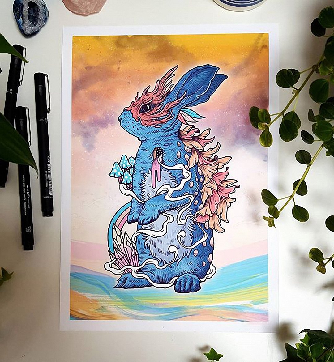 灵兽犼插画 图形设计 手绘illustration