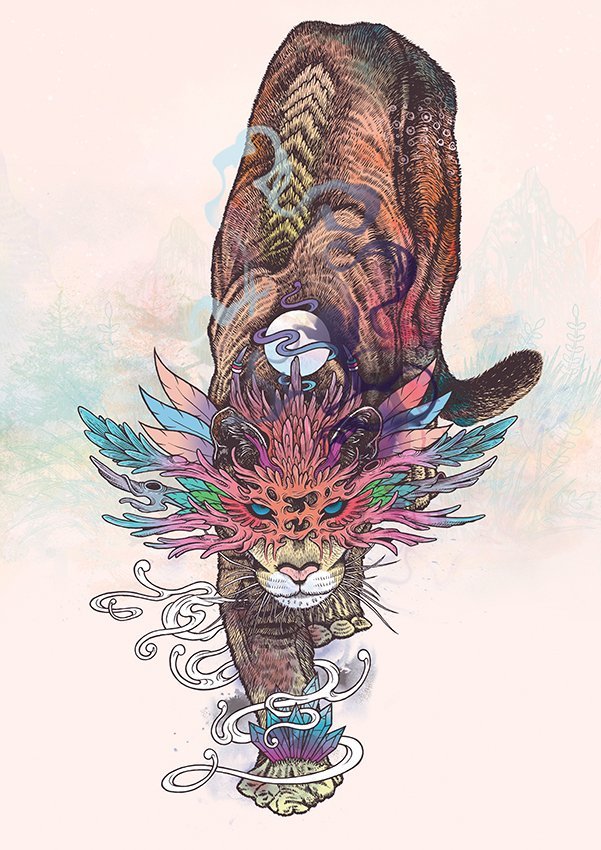 手绘山海经灵兽插画图形设计手绘illustrationgraphicdesign