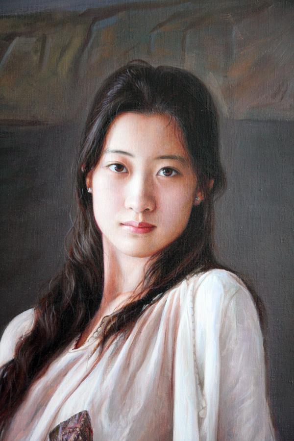 中学教师安静的油画:美女画美女,展现女性的青春魅力,优雅温馨