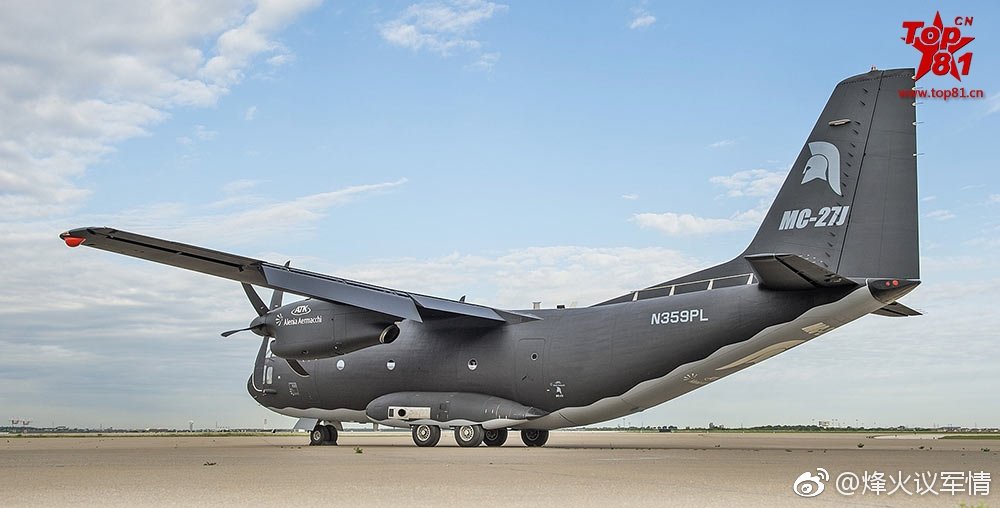 装备遥控自动炮的意大利mc-27j武装运输机
