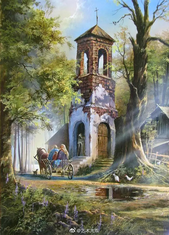 白俄罗斯画家维克多·尤什克维奇写实风景油画-2