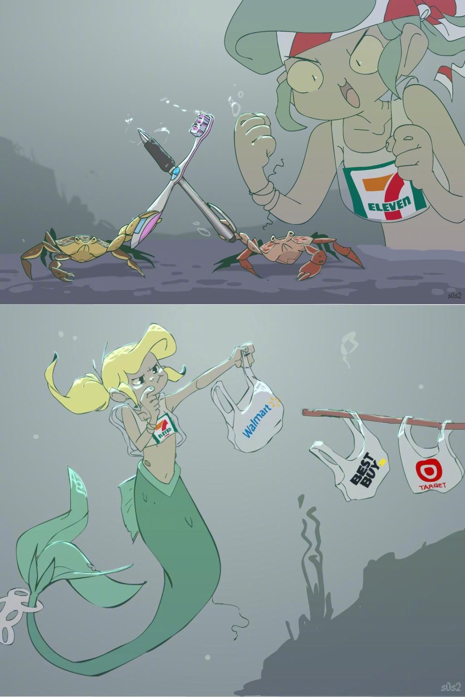 垃圾海洋里的美人鱼.