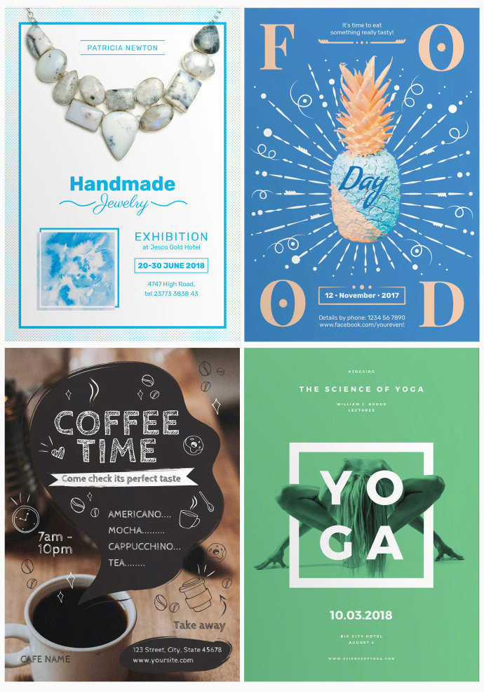 运用线条元素的海报版式设计