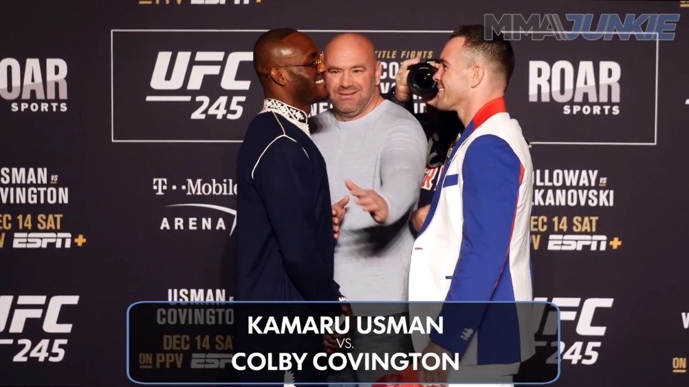 ufc245媒体日对视,乌斯曼vs卡温顿.本以为会是剑拔弩张