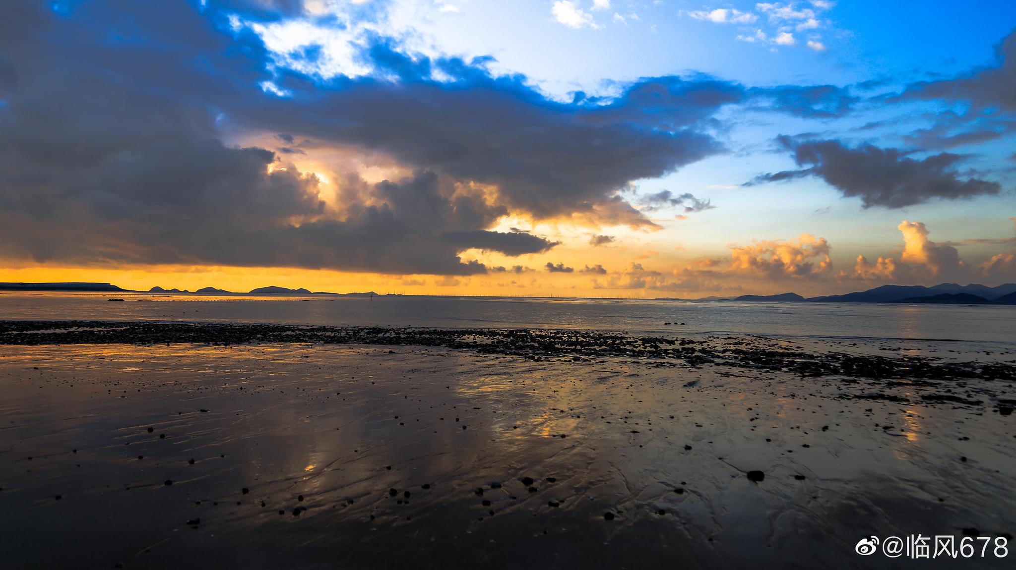 三门木勺沙滩清晨的海滩,静静的美, 一到大海