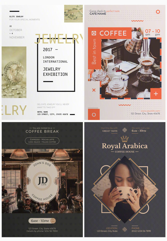 运用线条元素的海报版式设计