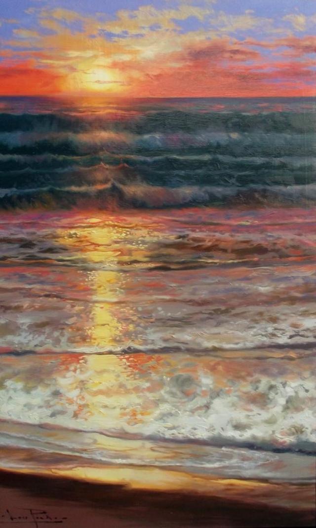 海的魅力西班牙画家路易斯帕尔多的油画作品