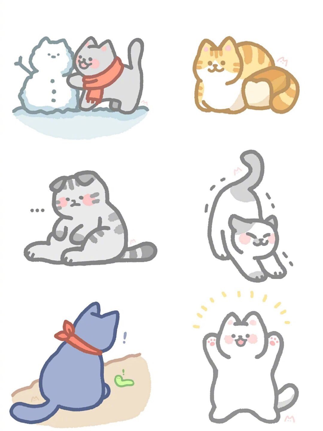 一组超级可爱的猫咪插画ins: ccho_nyang_高清图集_新浪网