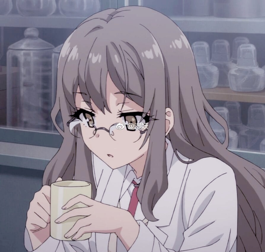 女生头像《青春期猪头少年不会梦到兔女郎学姐》穿白大褂的双叶理央