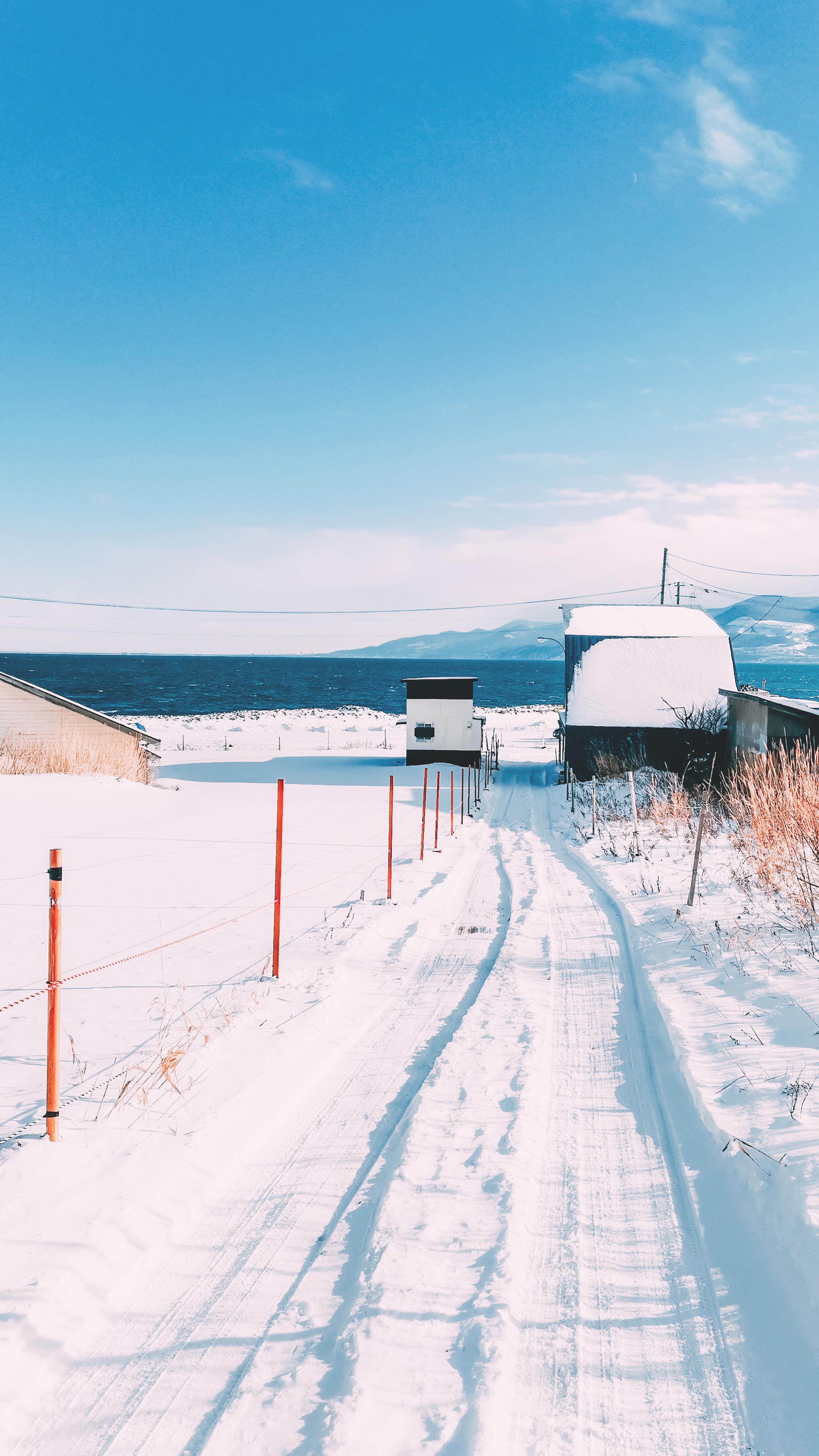 雪国的雪,北海道小樽手机拍摄的九图壁纸
