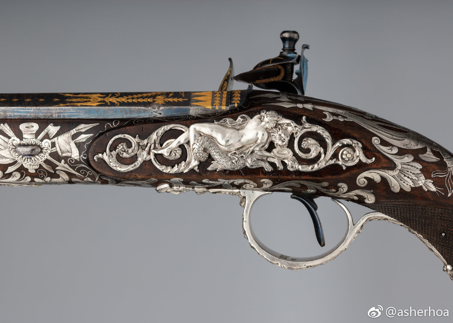 英国枪匠samuel brunn1800-1801年间制作于伦敦的一对燧发手枪