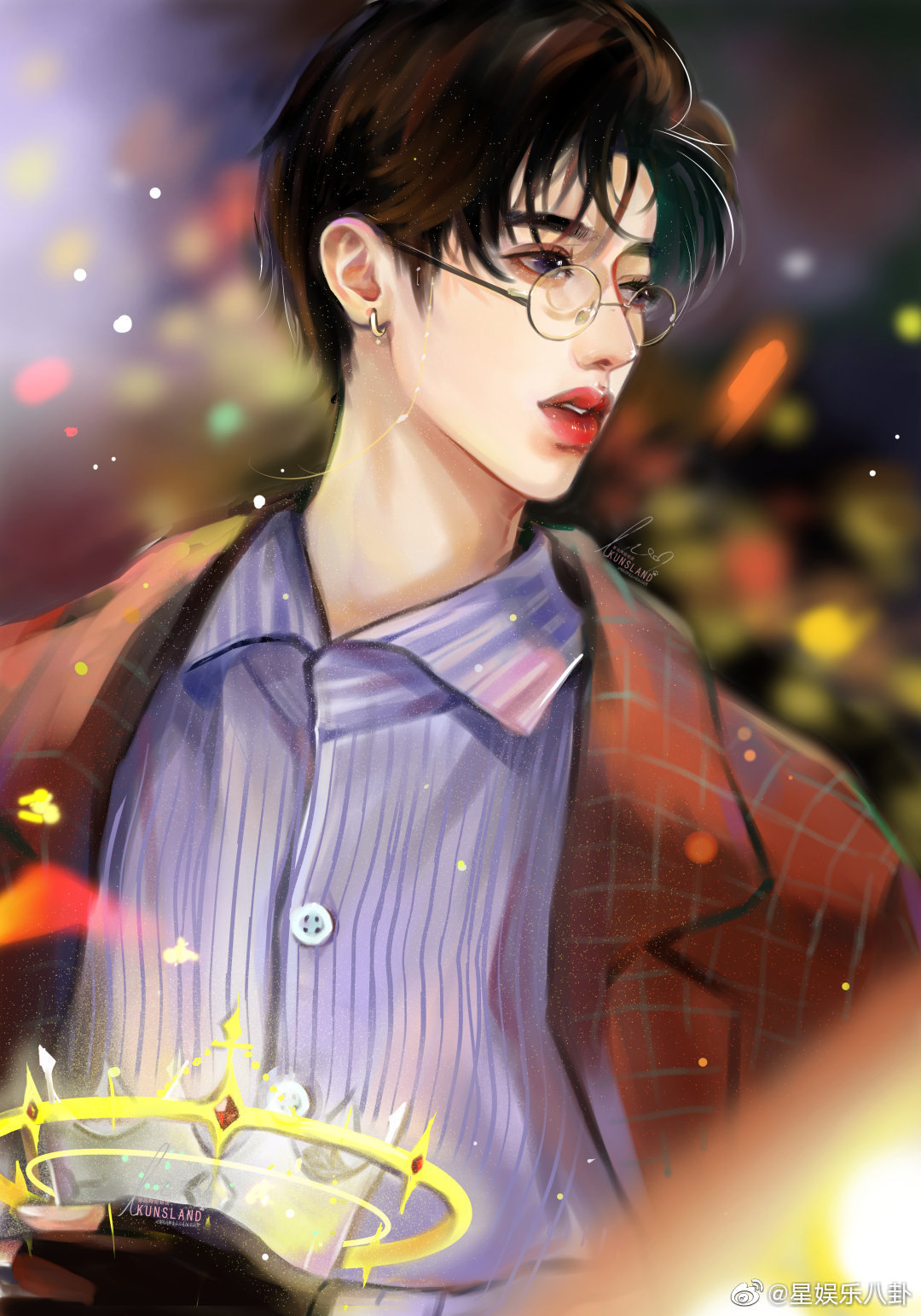 分享一组蔡徐坤神仙饭绘百变少年撕漫男本男了有才