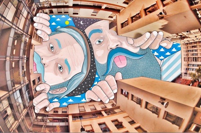 用天空作画的插画家 thomas lamadieu 将现实场景与绘画融合