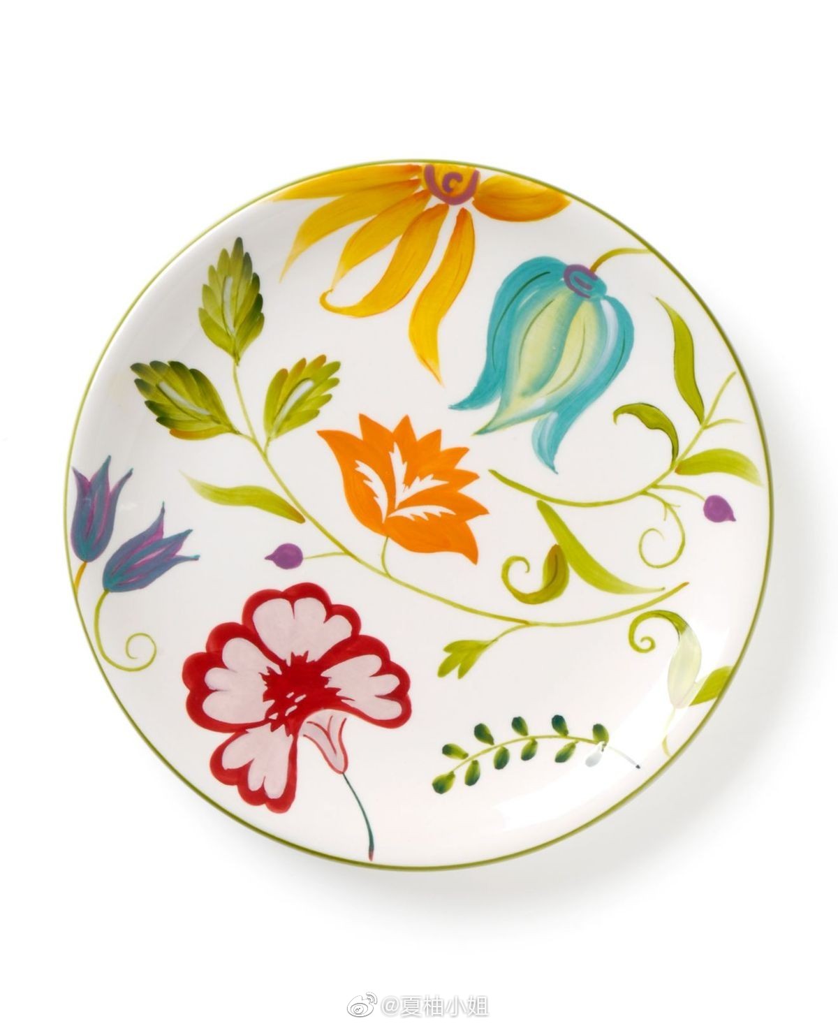 清新治愈的瓷盘画