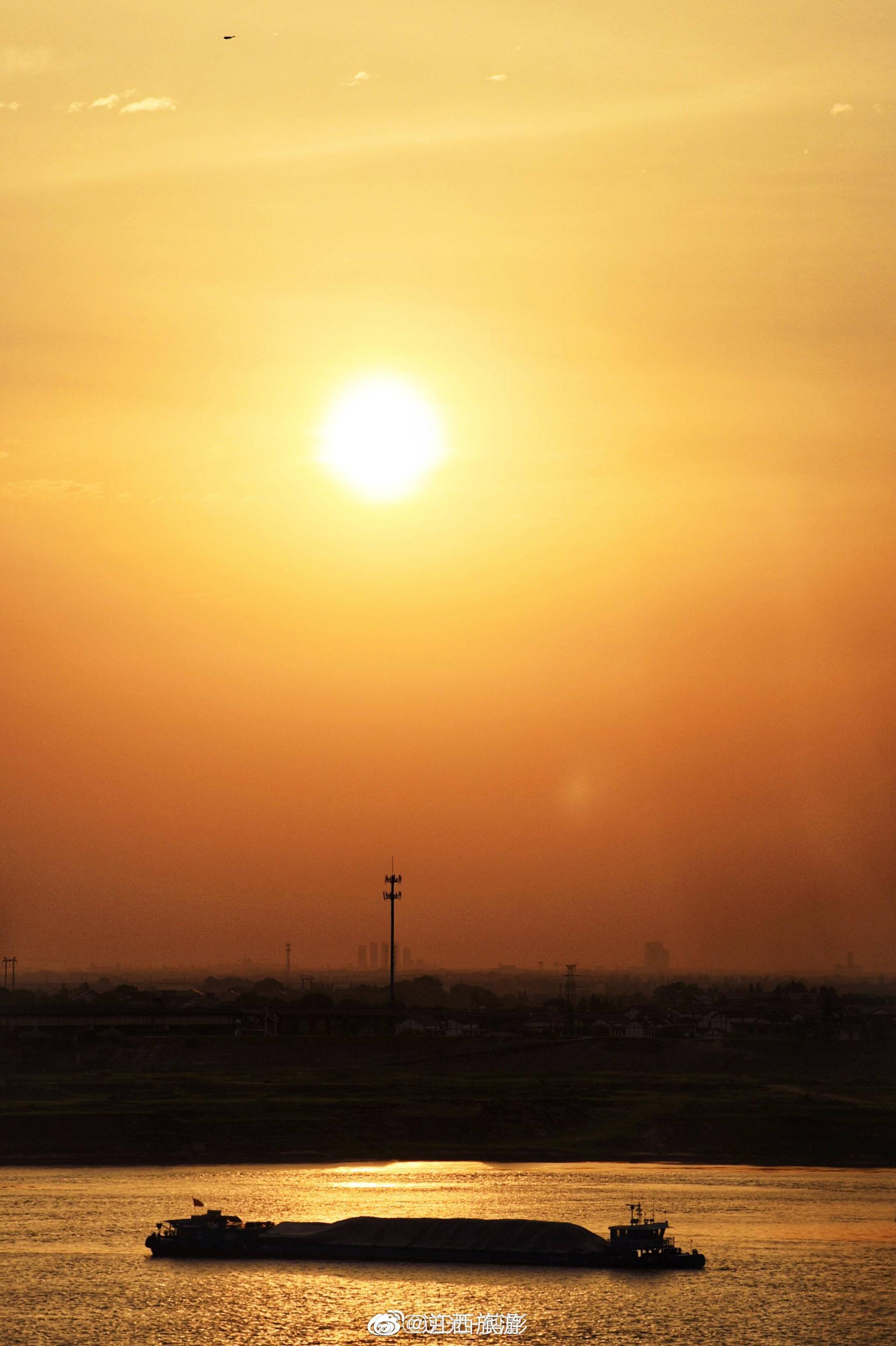 凌晨五点半的赣江边日出美景@逆光-剪影|赣江|剪影|日出_新浪新闻