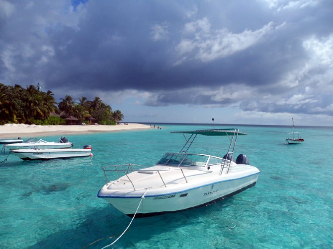 海天一色的马尔代夫美得像天堂一样