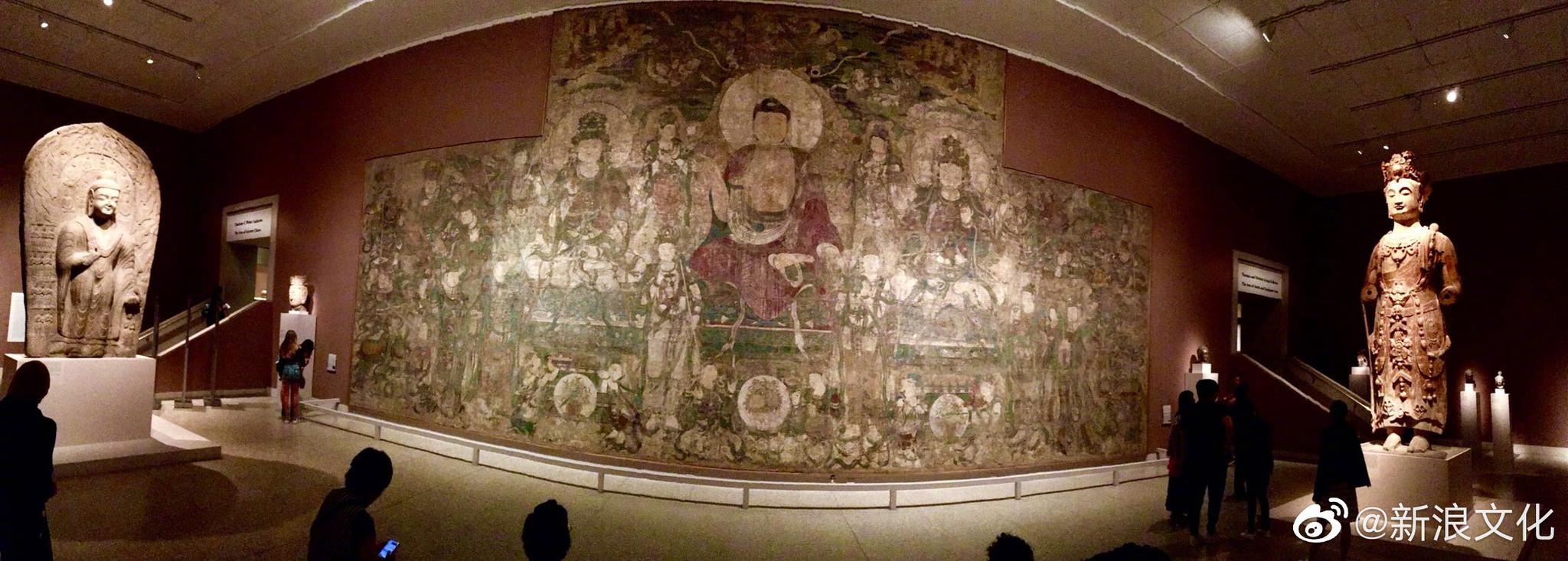 总面积达70多平方米的《药师经变图》,现藏于美国大都会博物馆_高清